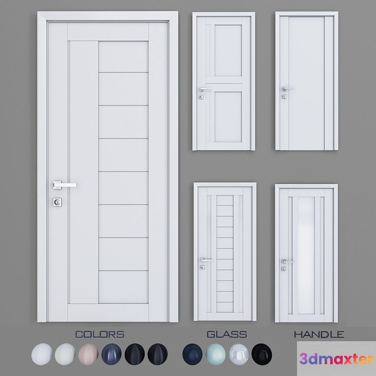 Profil Doors U set 2 3D Max