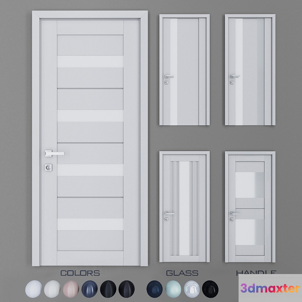 Profil Doors U set 6 3D Max
