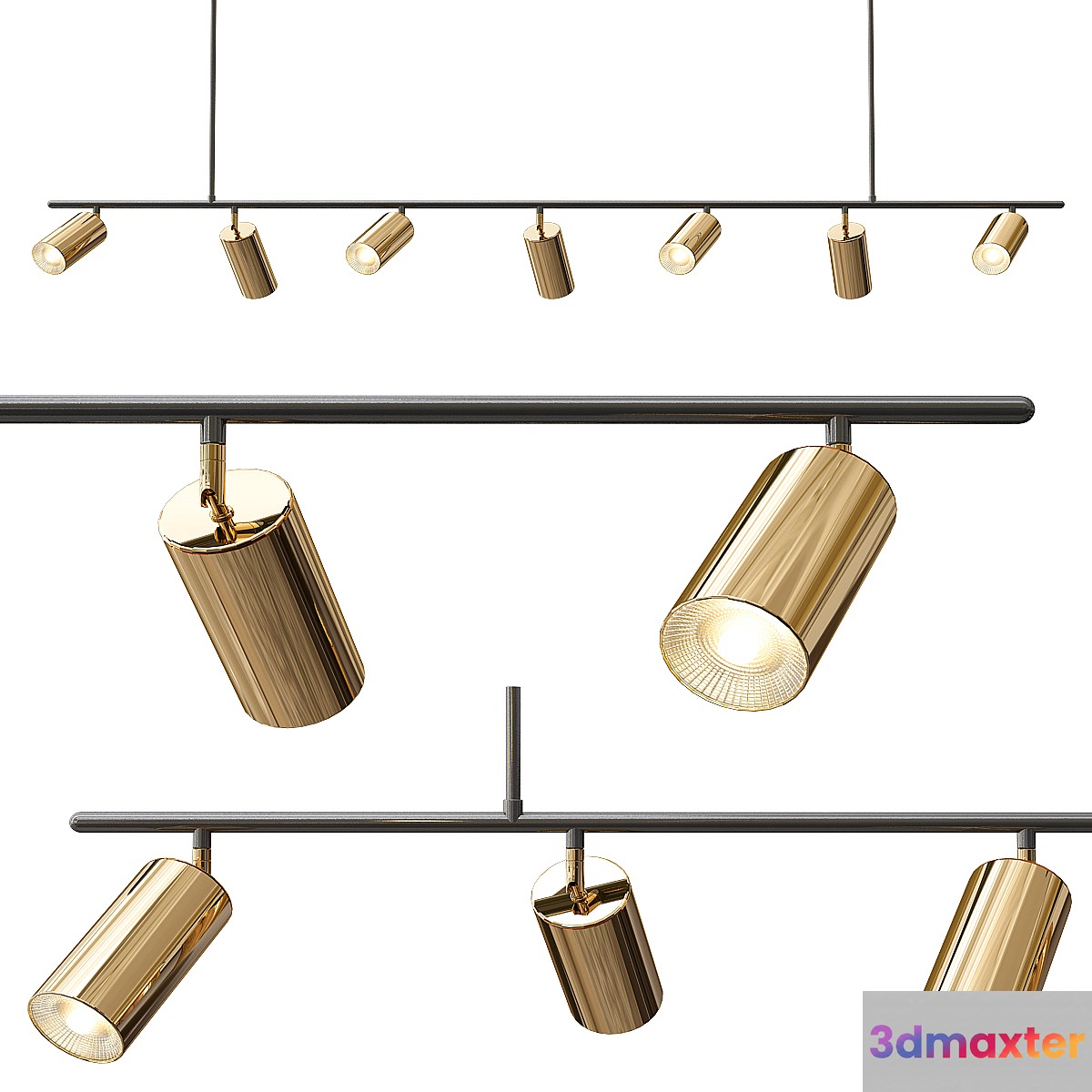 Lino Modern Pendant 7 light 3D Max
