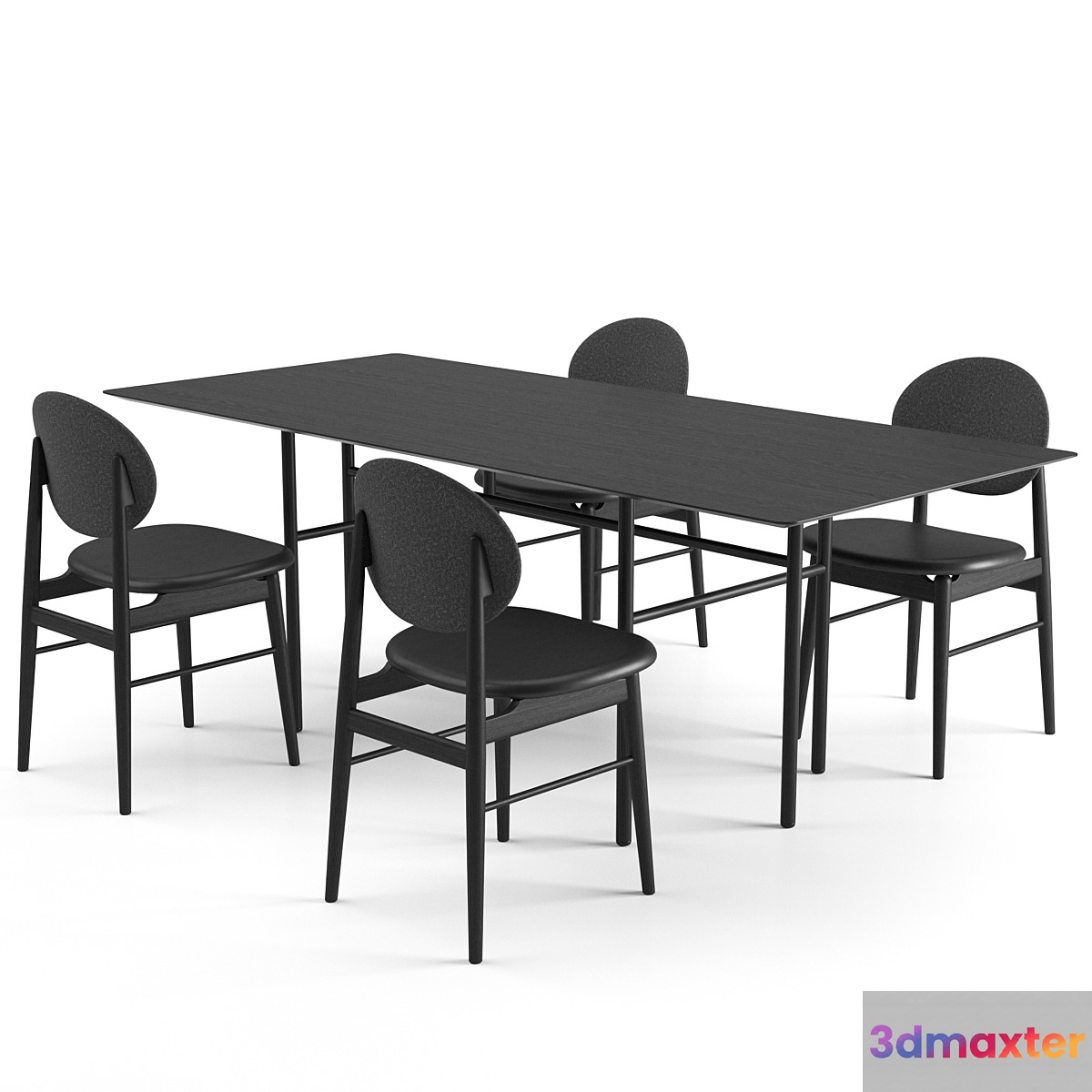 Outline Chair + Snaregade Tables Rectangular 3D Max