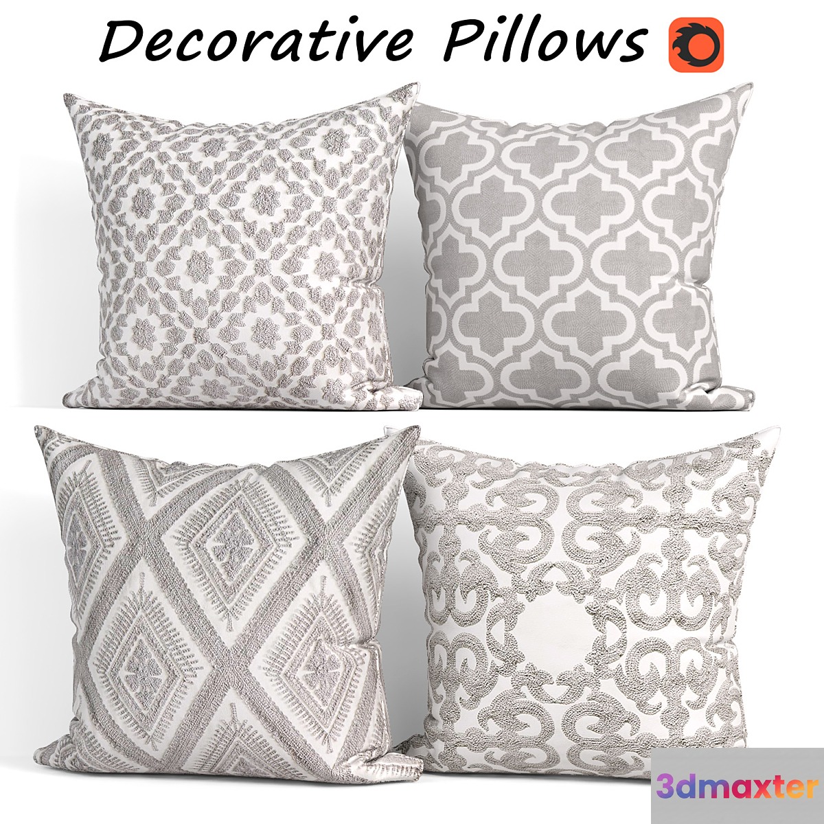 Decorative pillows set 253 SLOW COW 3D Max