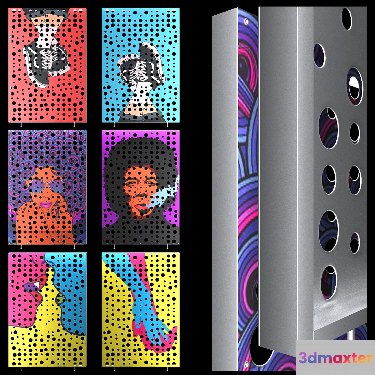 Pop Art Perforated Metal Panel