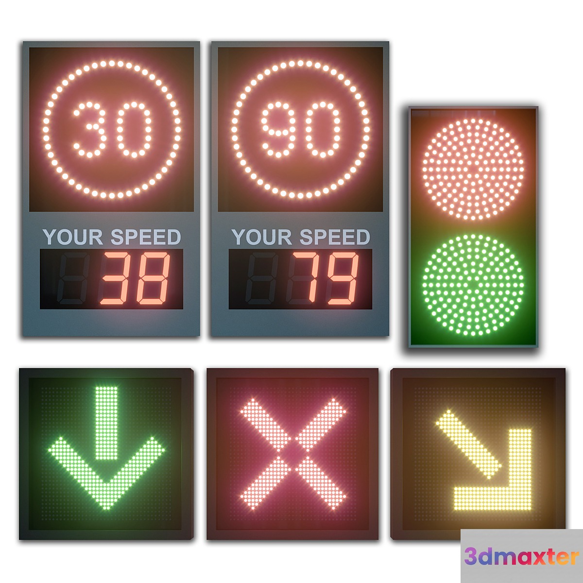 LED display modules. Set 03 3D Max