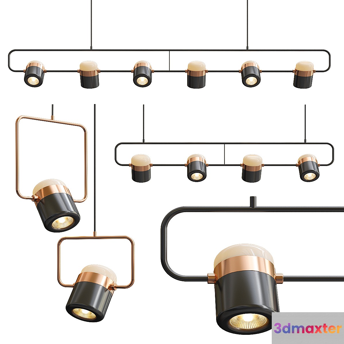 Ling PL6-4-1 Linear Suspension Light 3D Max