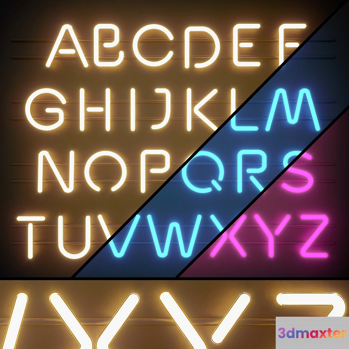 Light modules. Set 06. Neon Alphabet