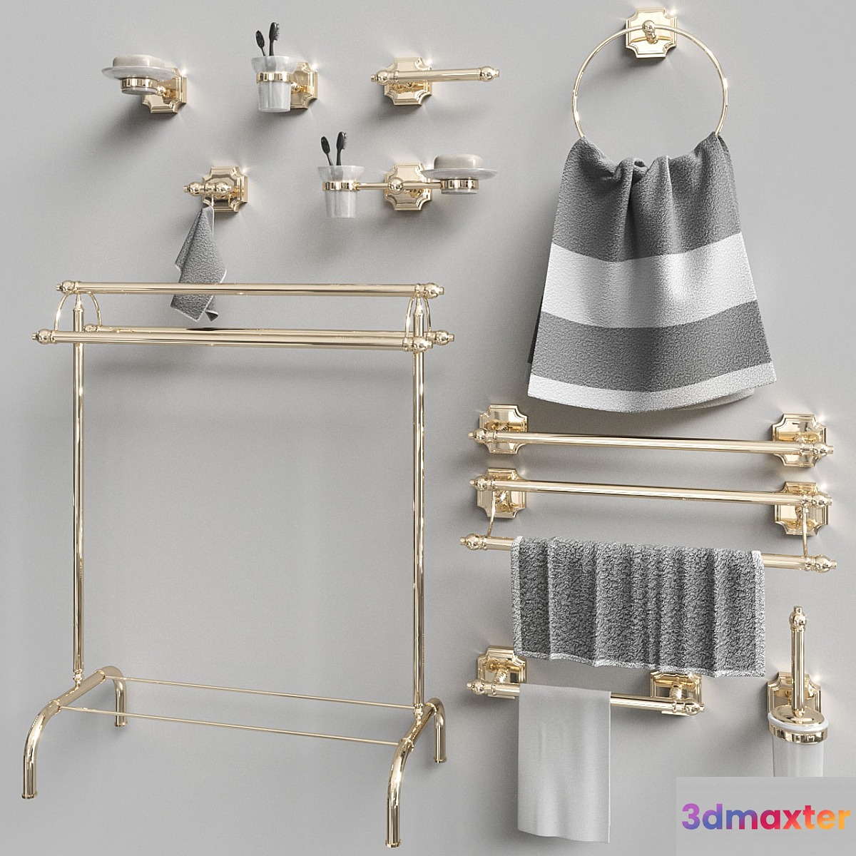 Set of accessories for the bathroom Berkley Gold Gaiamobili - No.3