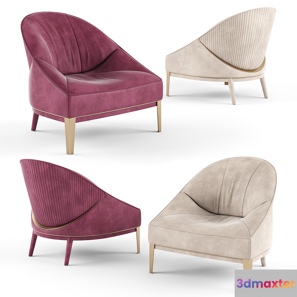 Visionnaire RosemaryUpholstered fabric armchair 3D Max