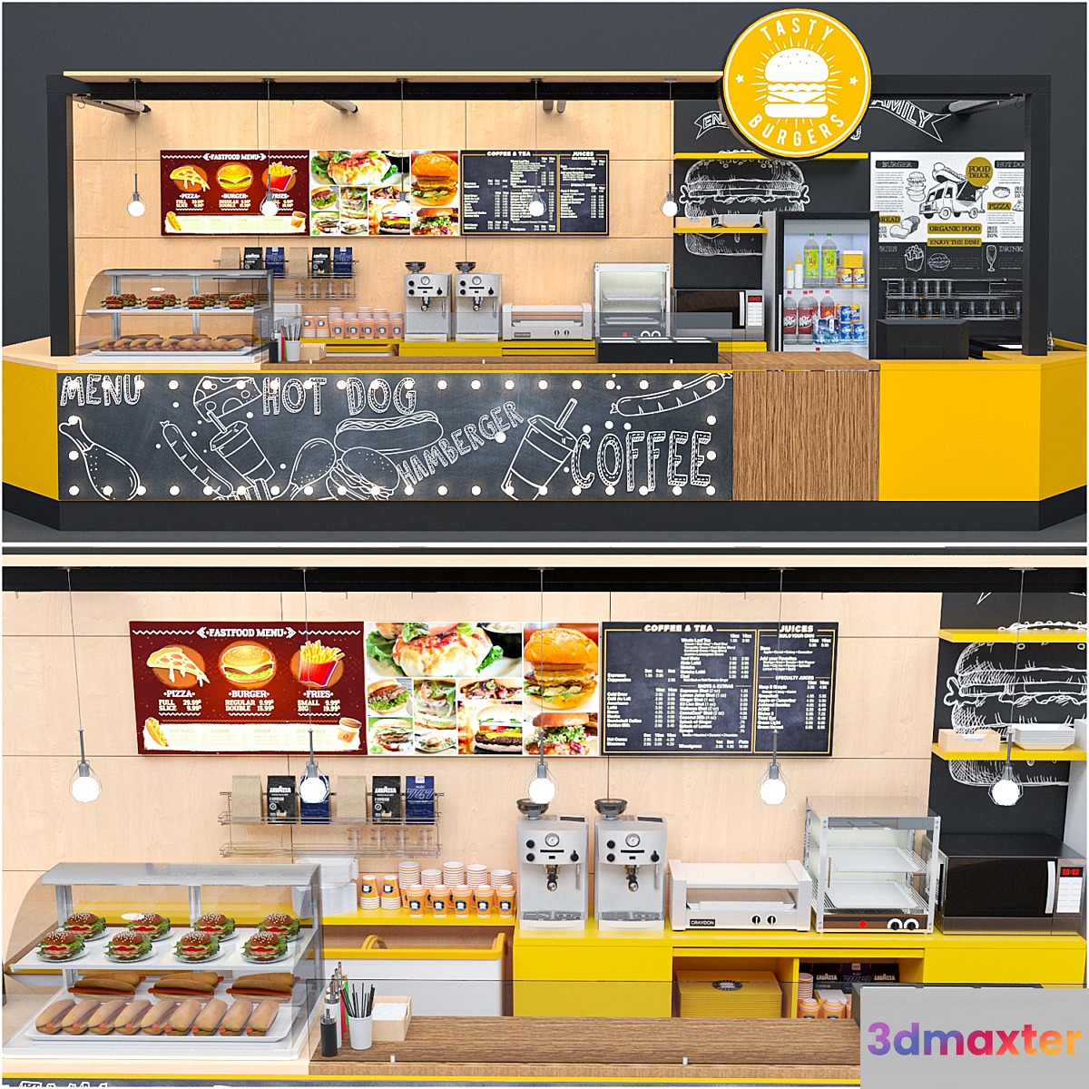 Fastfood And Coffee Kiosk 3D Max