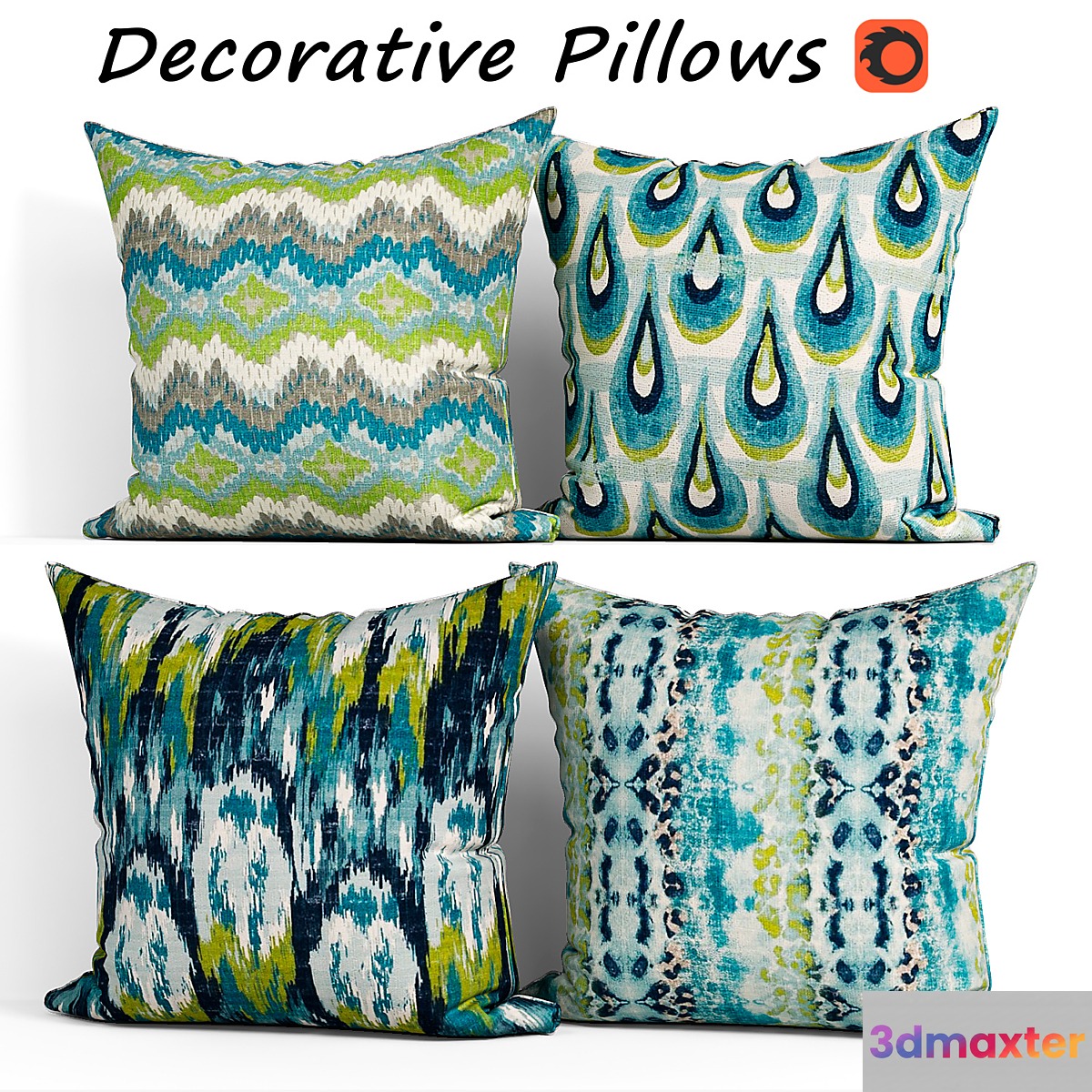 Decorative Pillow set 267 Etsy 3D Max