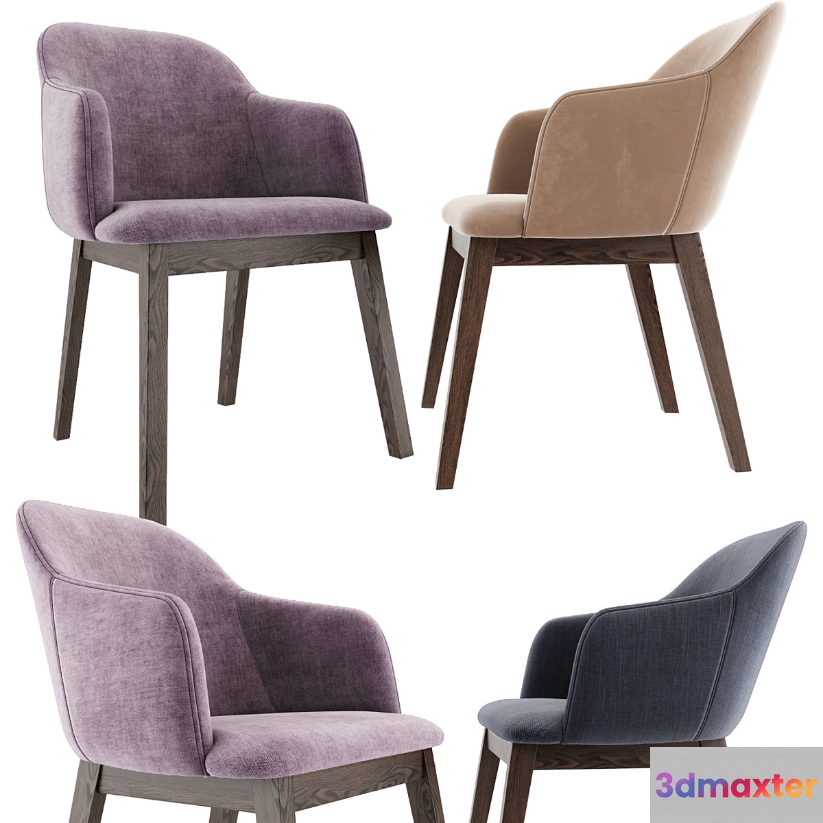 Coco Arm Dining Chair Set 3D Max