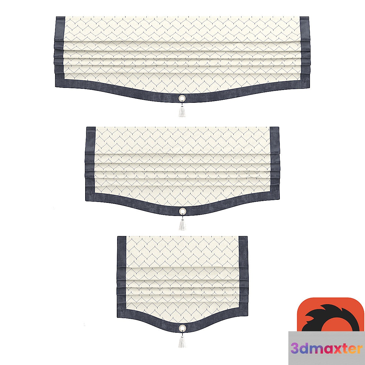 Set of Roman curtains ARISSA 3D Max