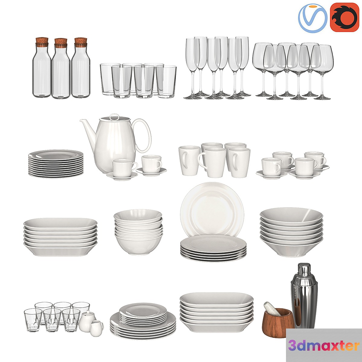 White dishes