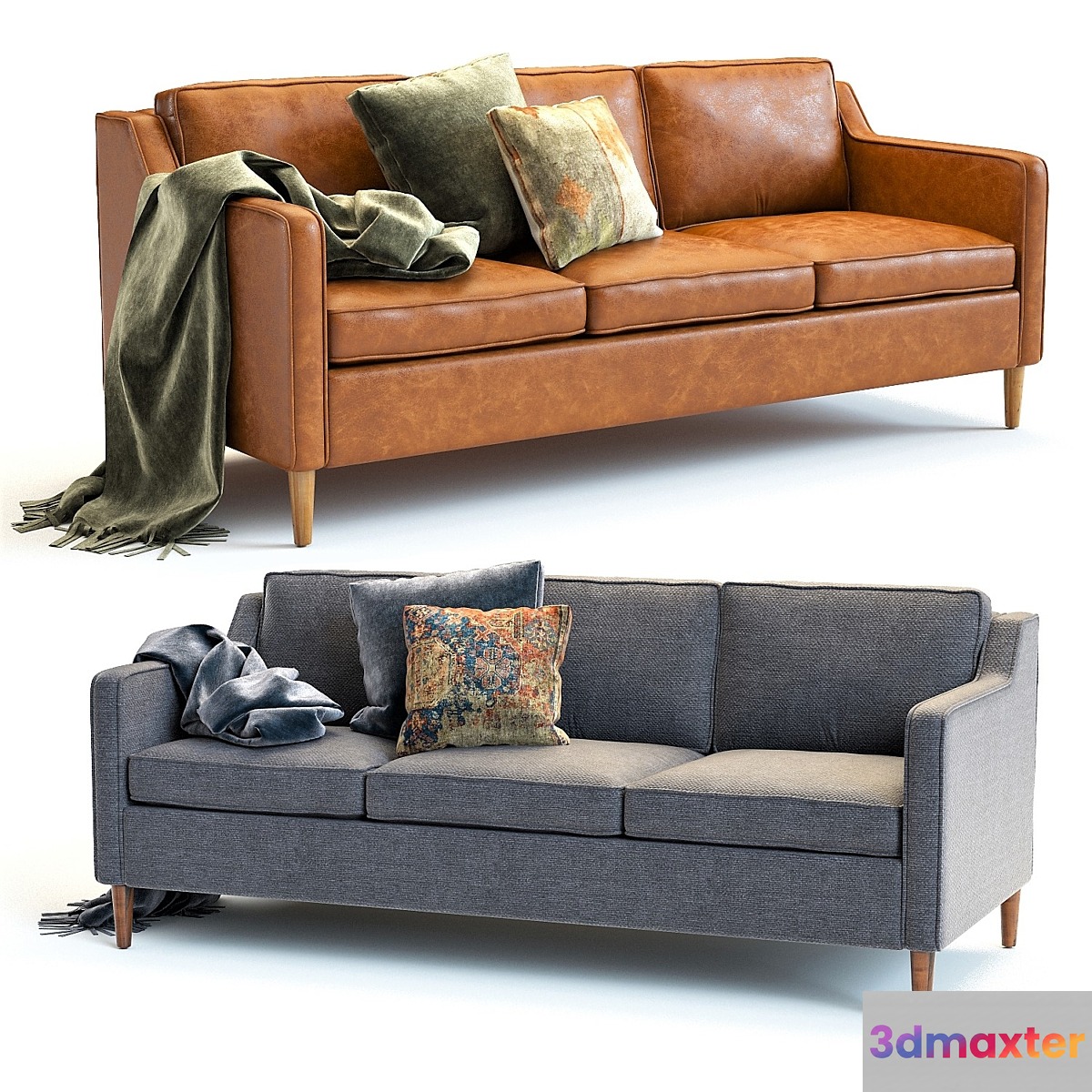 West Elm Hamilton Sofa 3D Max