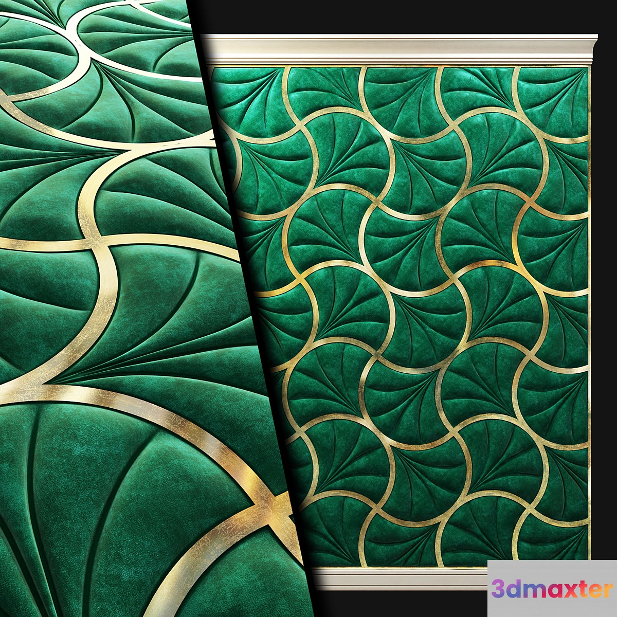 The soft decorative panel for walls. 3D Max