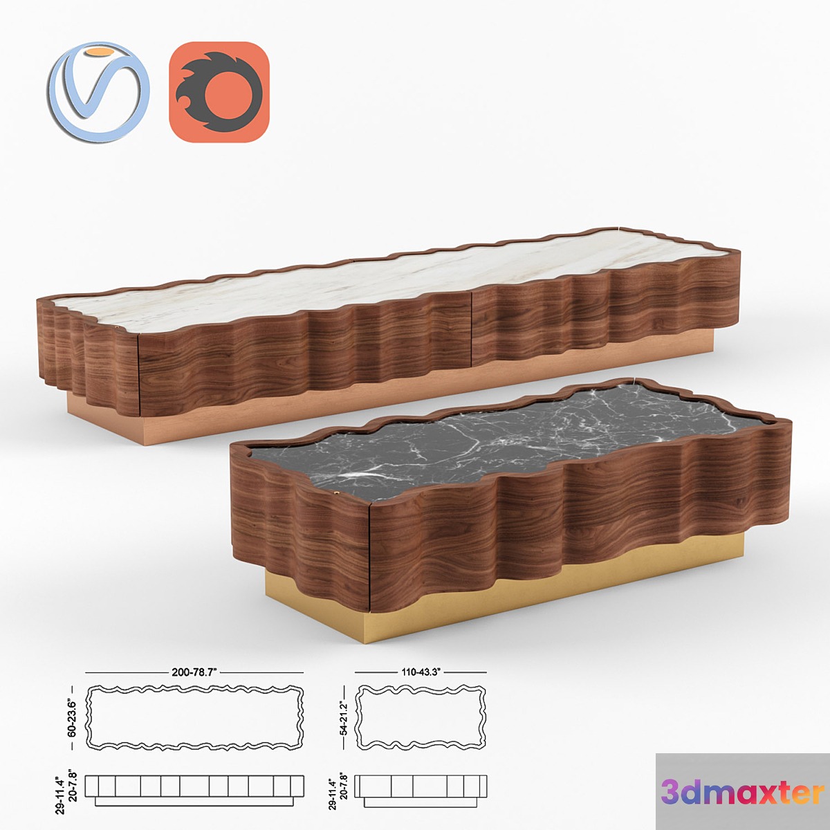 IL Pezzo 2 coffee table 3D Max