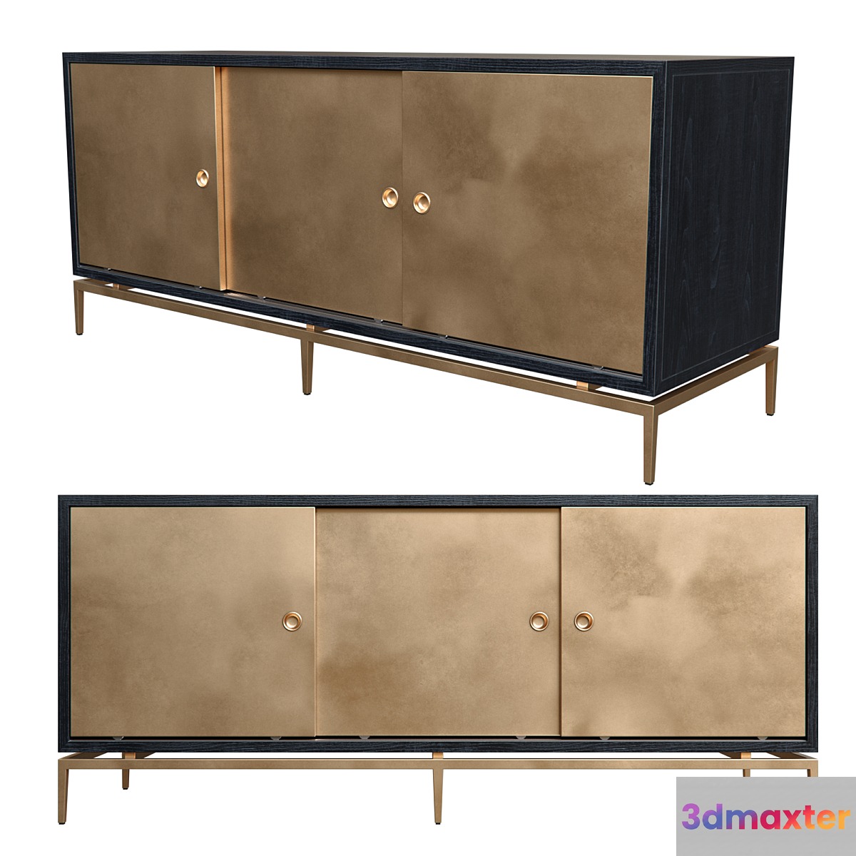 Dresser with metal sliding doors - No.4