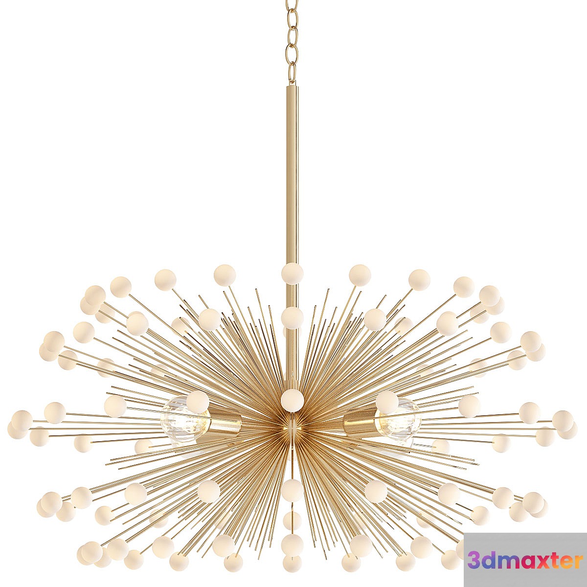White Beaded Urchin Chandelier Sputnik - No.3