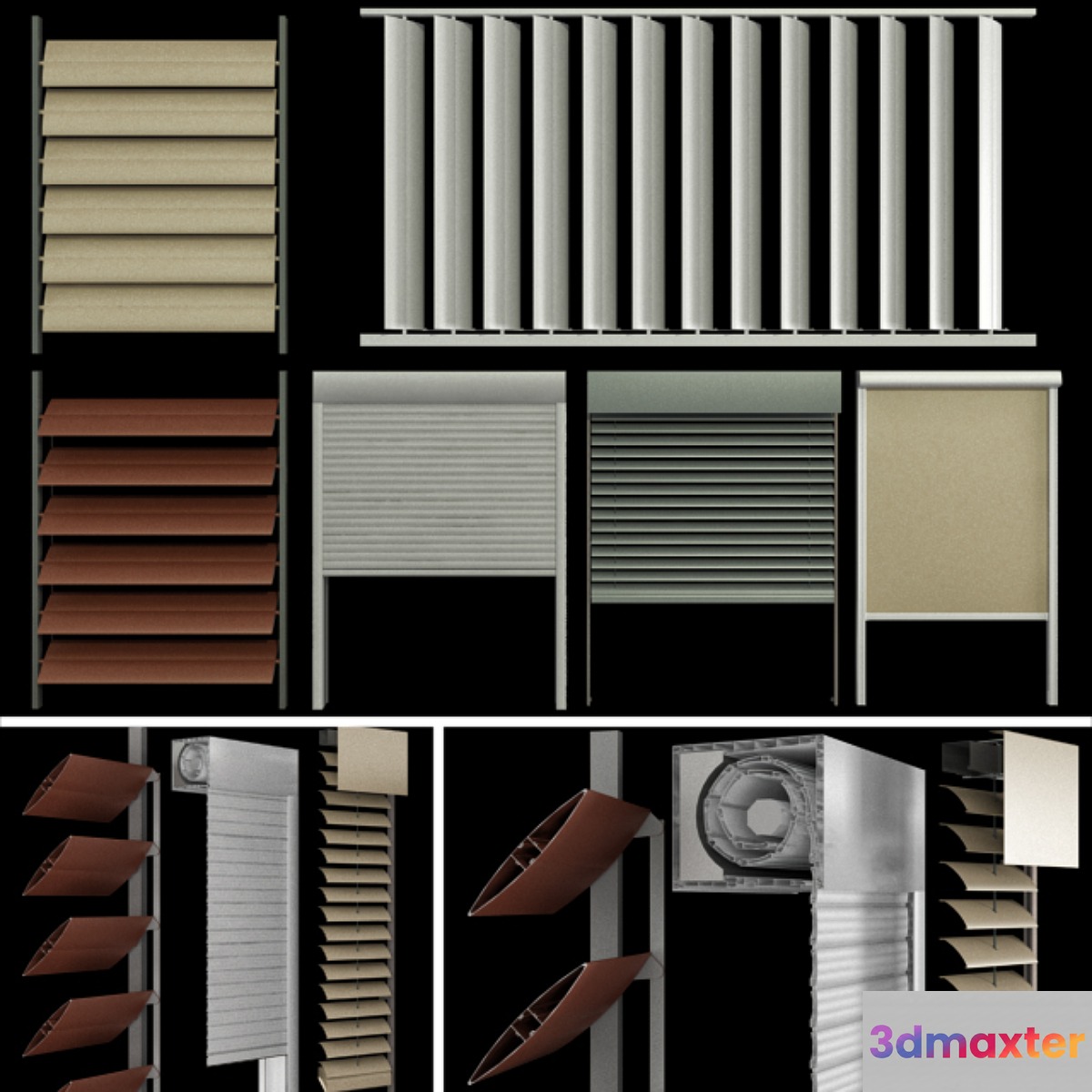 Blinds and shutters for windows and doors
