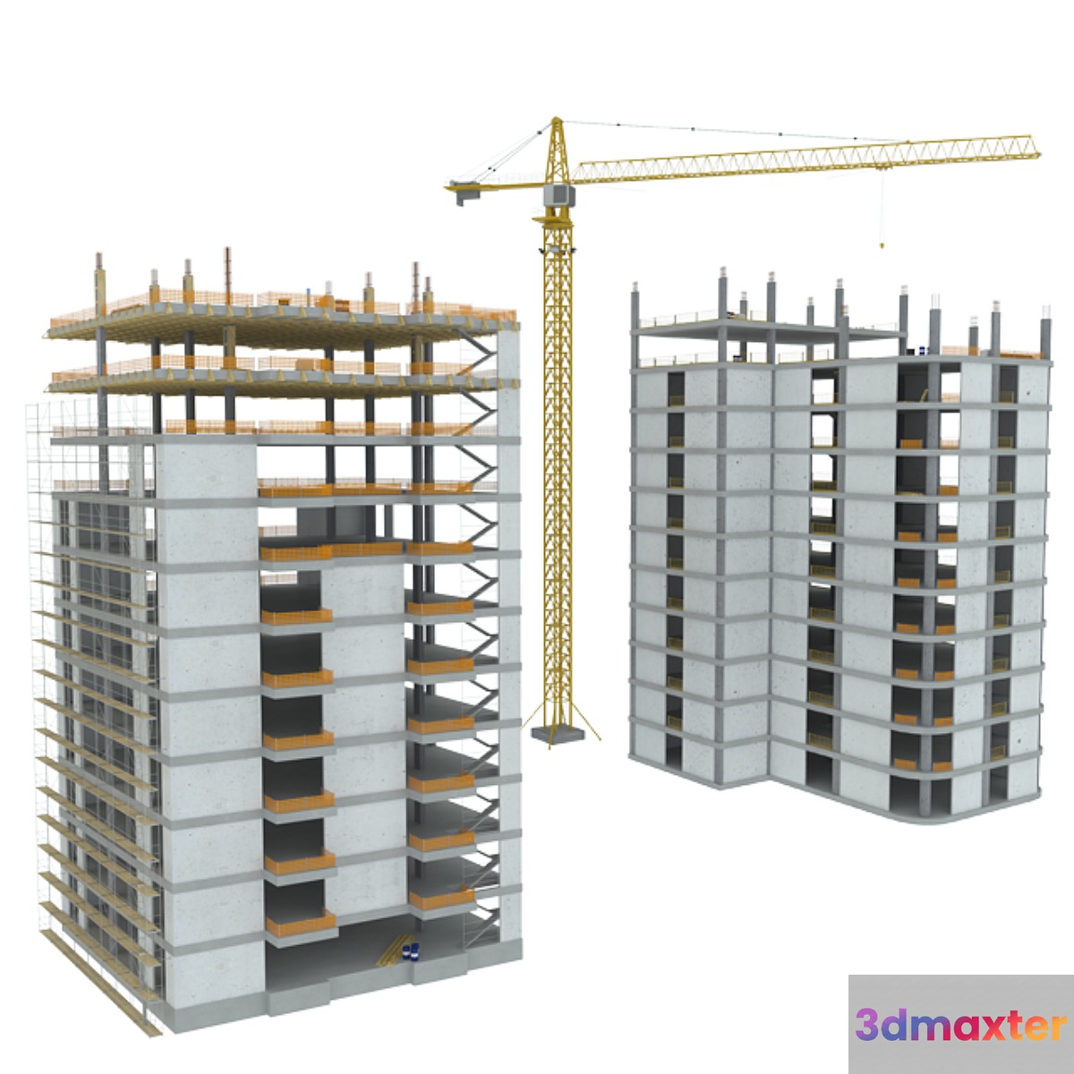 Construction Buildings - Crane 3D Max