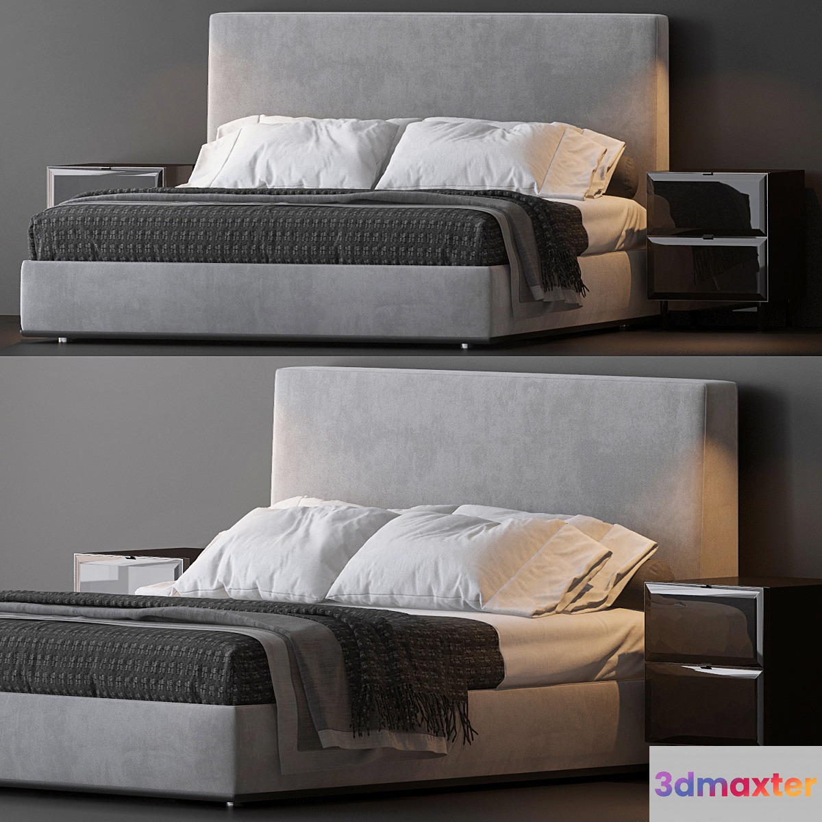 BED BY MINOTTI 9 3D Max