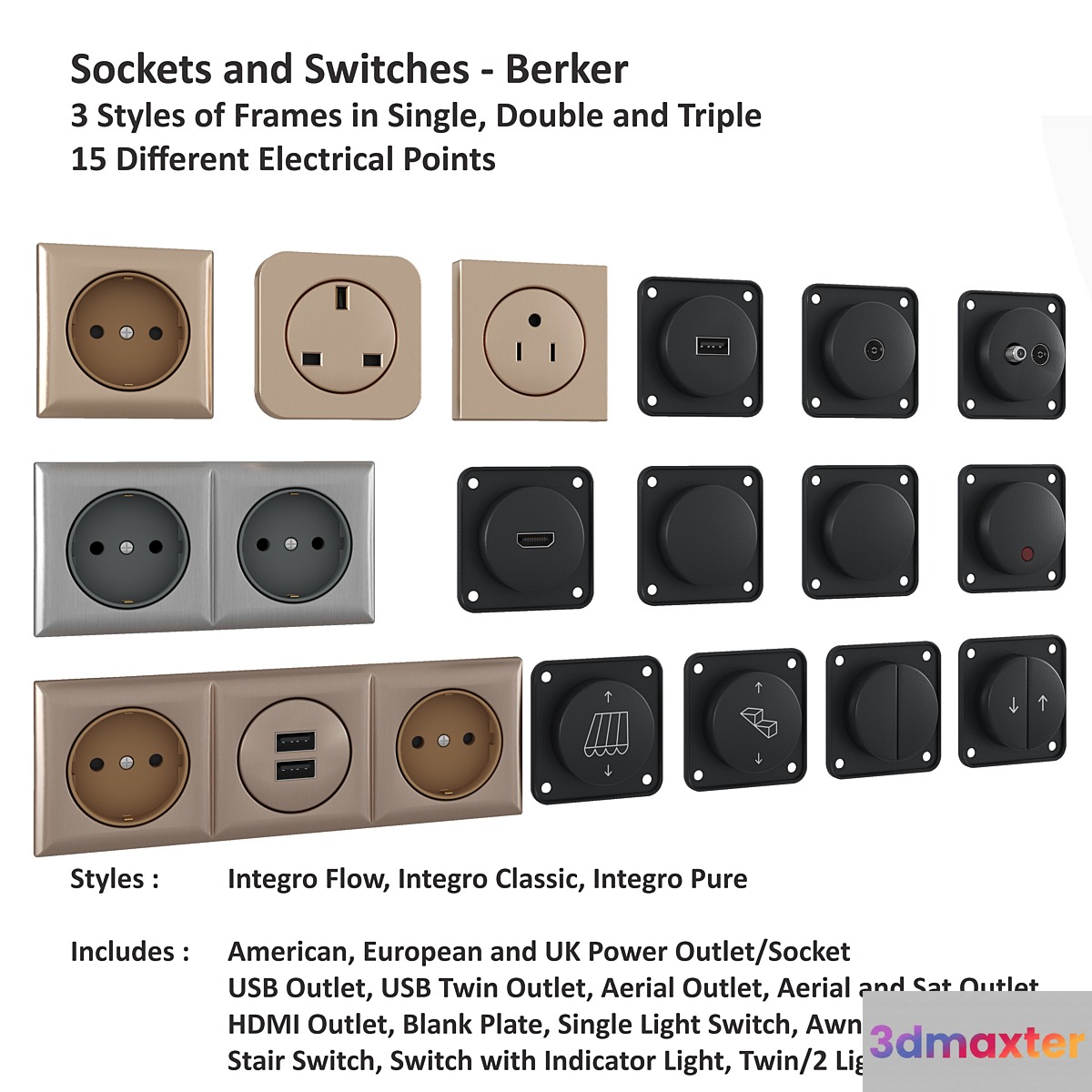 Outlets and Switches 3D Max