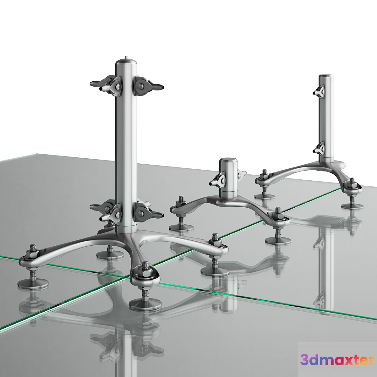 SADEV spider system for glass panels 3D Max