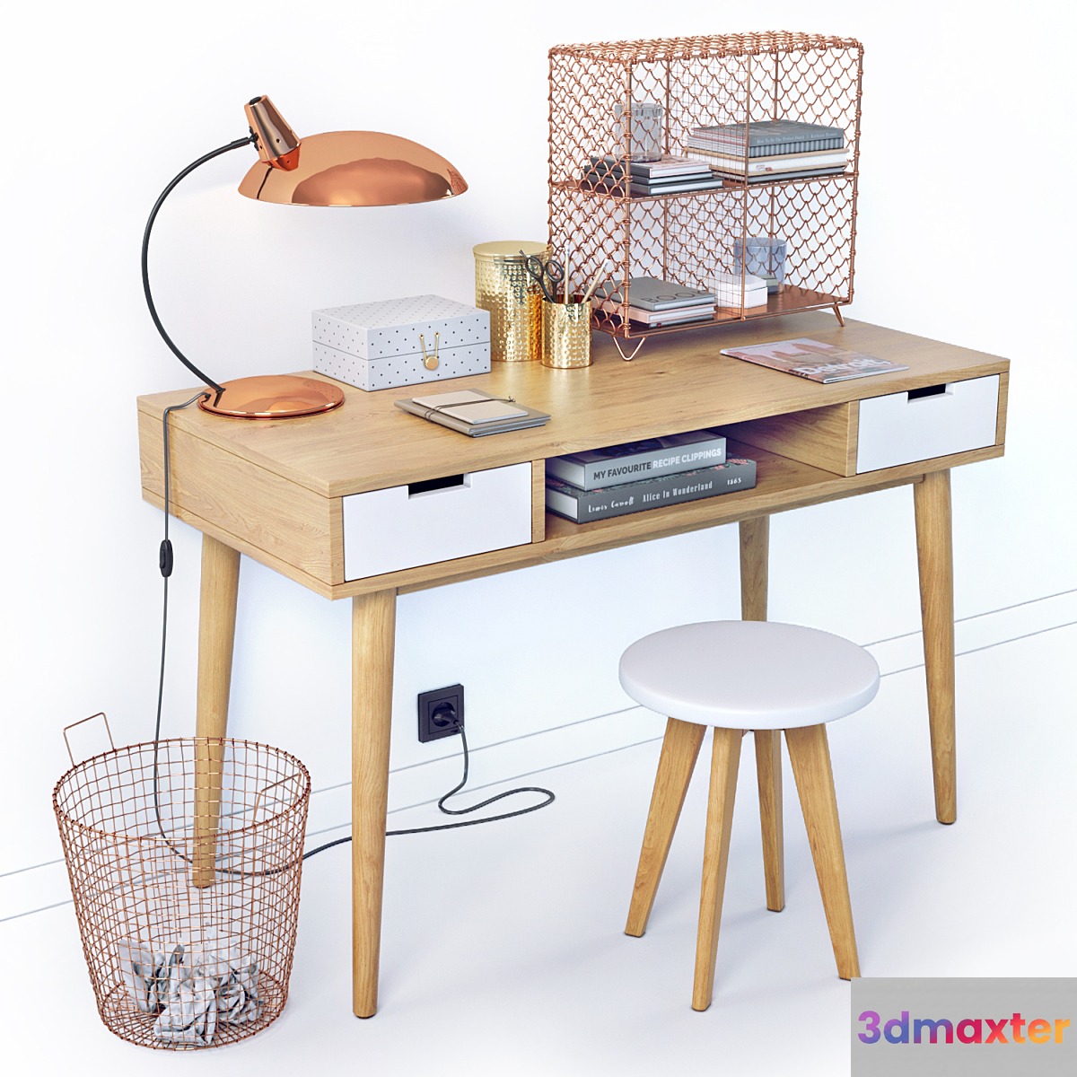 Desktop with decor La Redoute JIMI 3D Max
