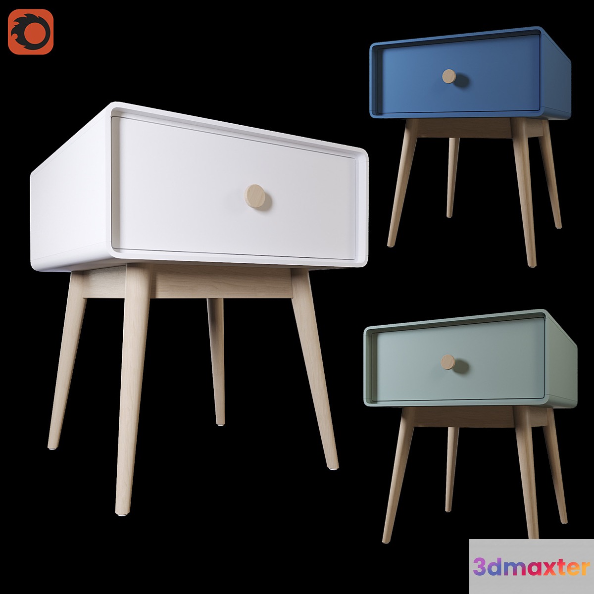 Bedside table La Redoute Jimi - No.3 3D Max