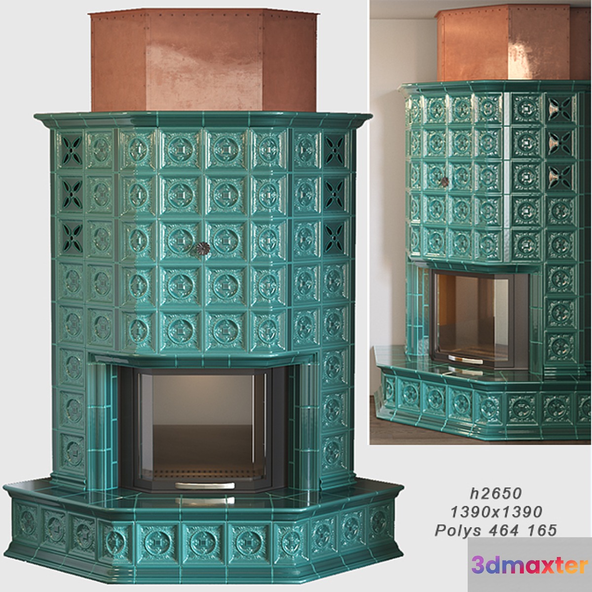 Tiled fireplace