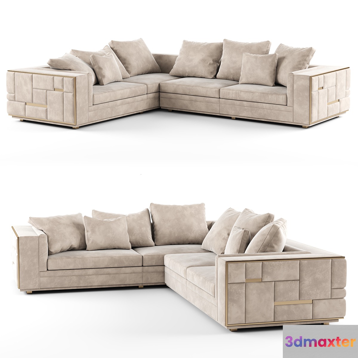 Visionnaire BABYLON Sectional leather sofa_02 3D Max