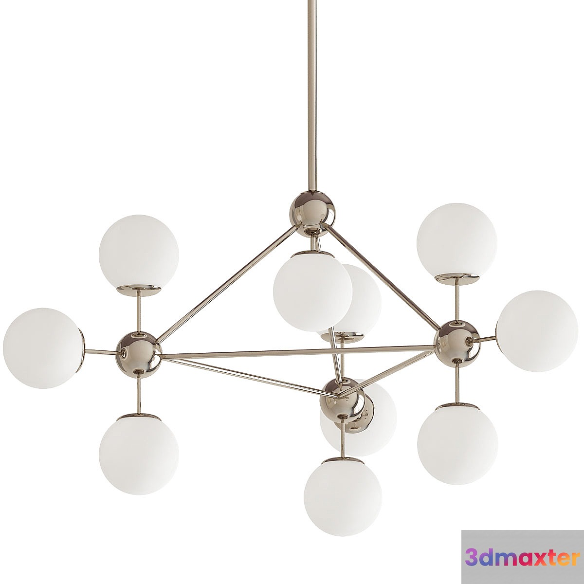 Modo Chandelier White Glass 3D Max