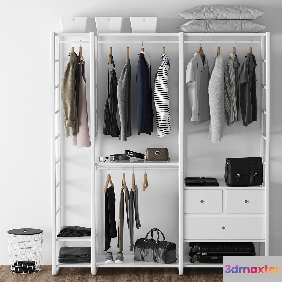 Wardrobe elvari ikea 3D Max