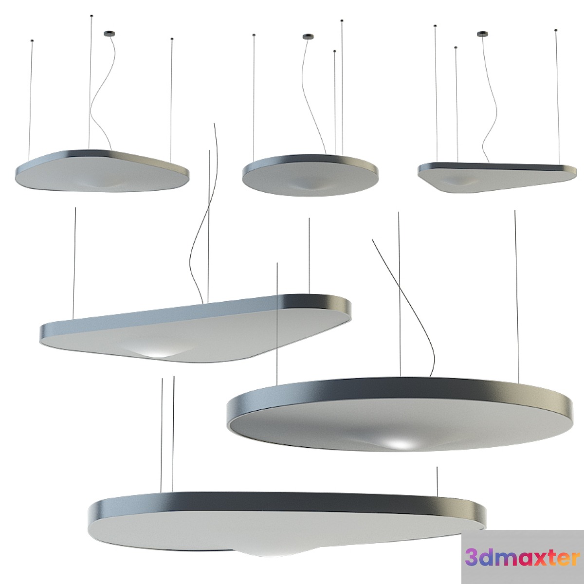LED fabric pendant lamp PÉTALE By LUCEPLAN design Studio Odile Decq 3D Max