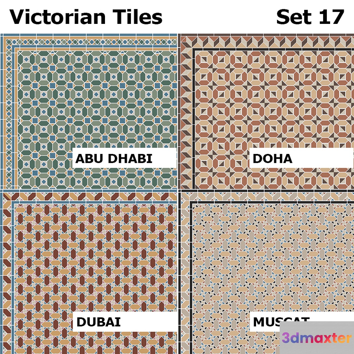 Topcer Victorian Tiles Set 17 3D Max