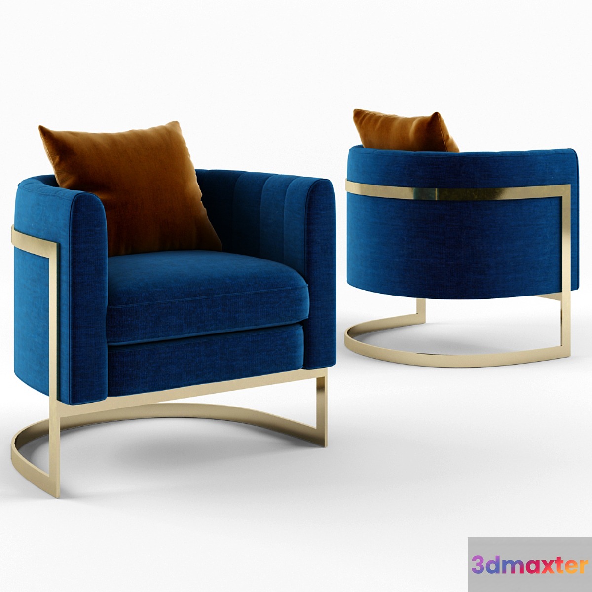 Julius Mica Blue Gold Club chair
