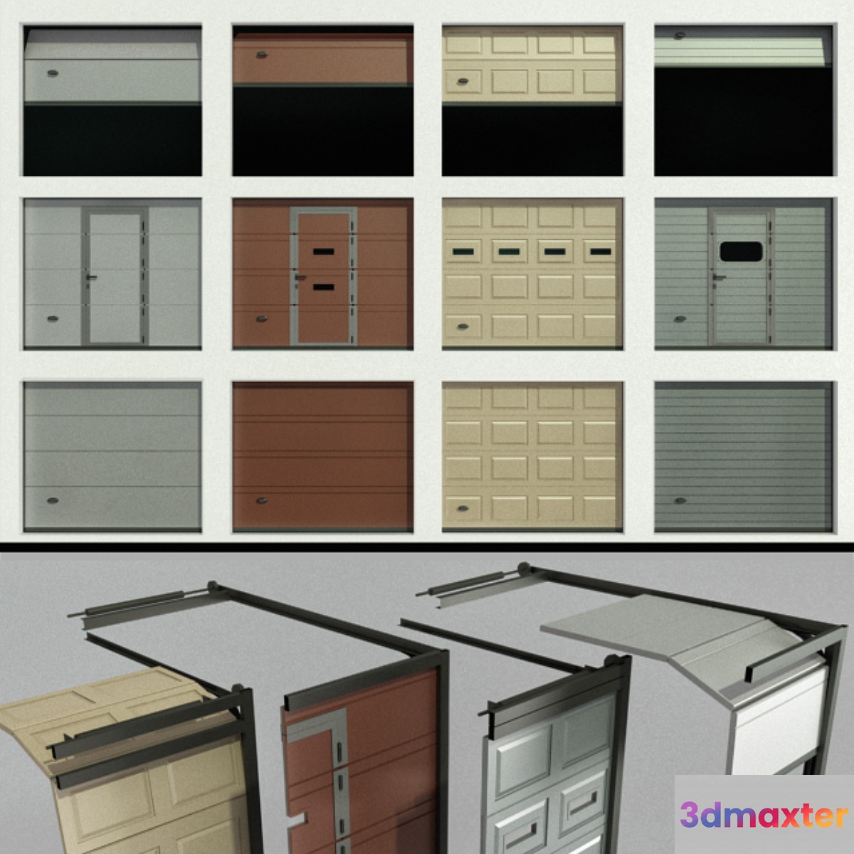 Gates for garage or warehouse 3D Max