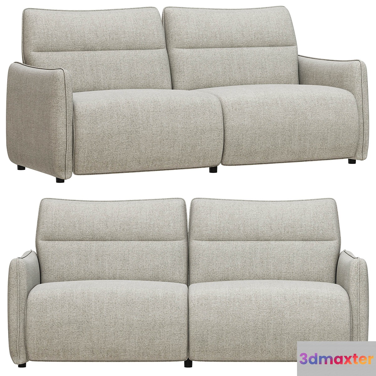 Dantone Home Sofa Delaware with recliner 3D Max