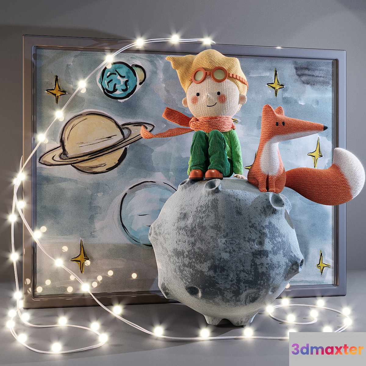 Little Prince and Fox 3D Max