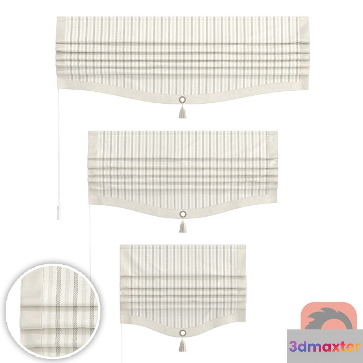 Set of Roman curtains ARISSA (TIME) 3D Max