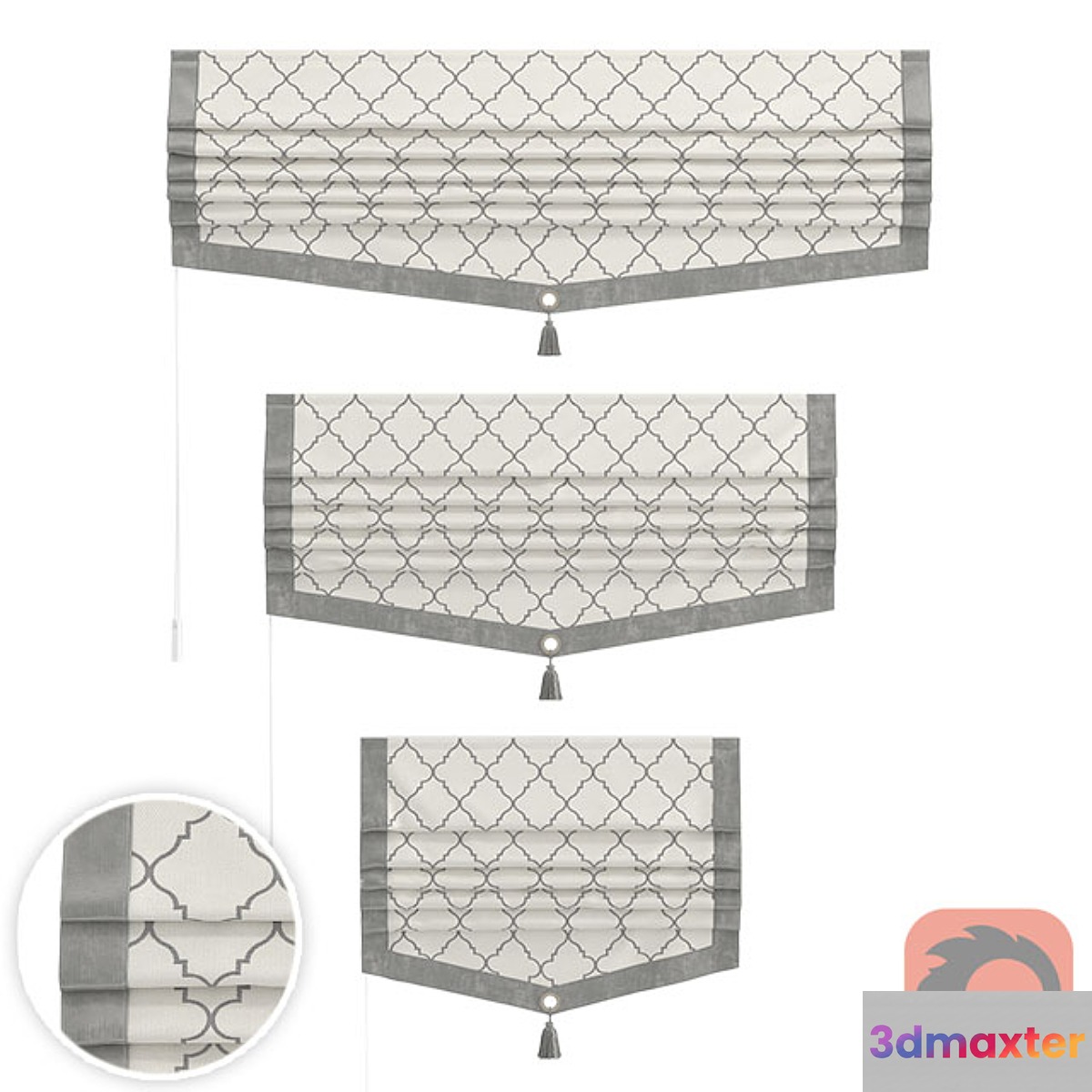 Set of Roman curtains MARIT (ISLA) 3D Max