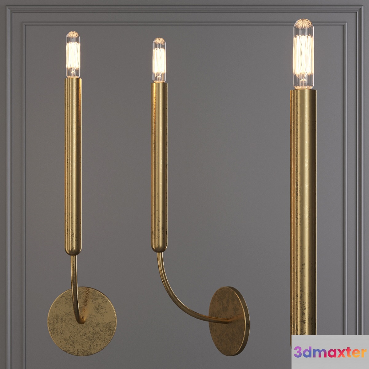 Restoration Hardware QUENOUILLES SINGLE SCONCE Brass 3D Max