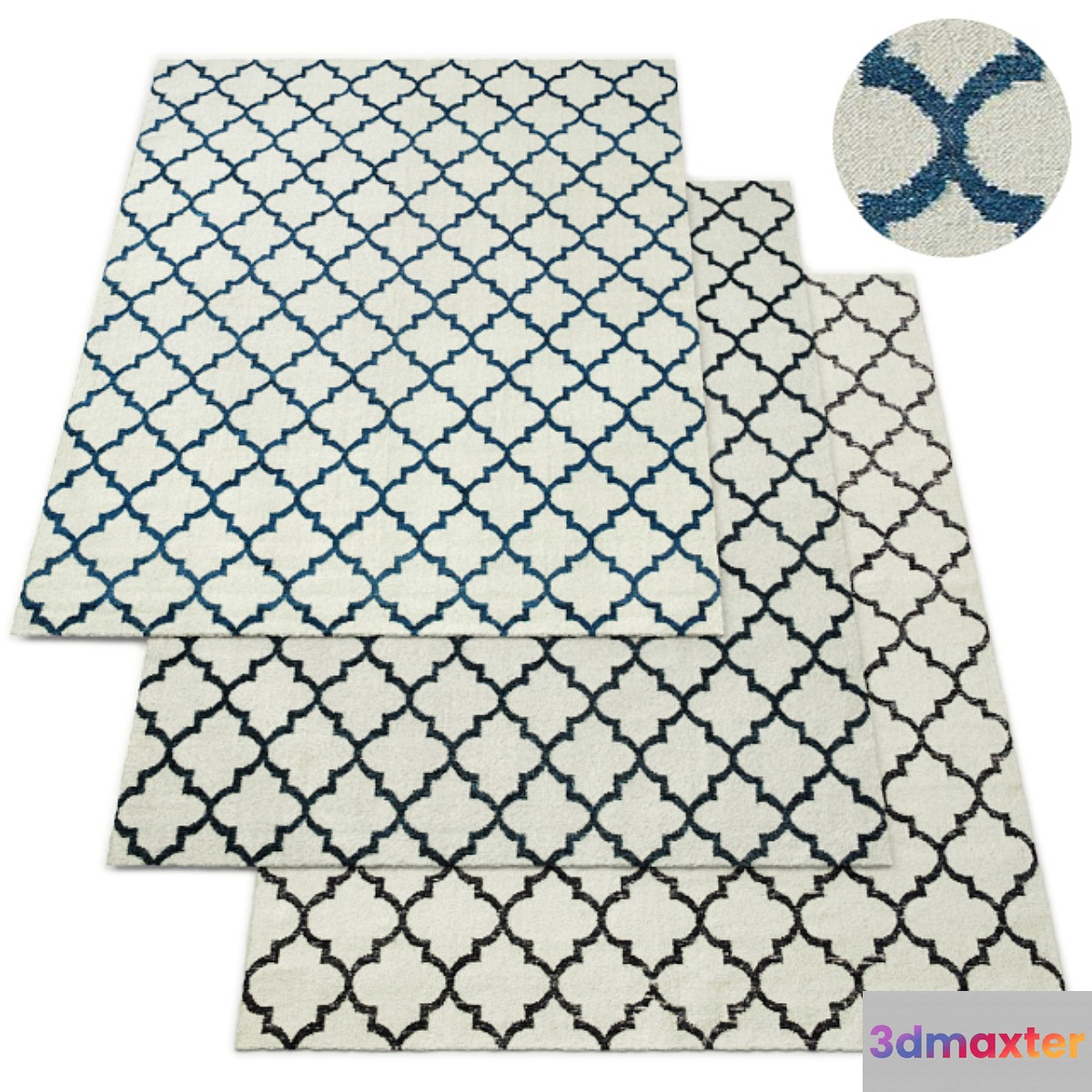 Moroccan Tile Flatweave Rug RH Collection 3D Max