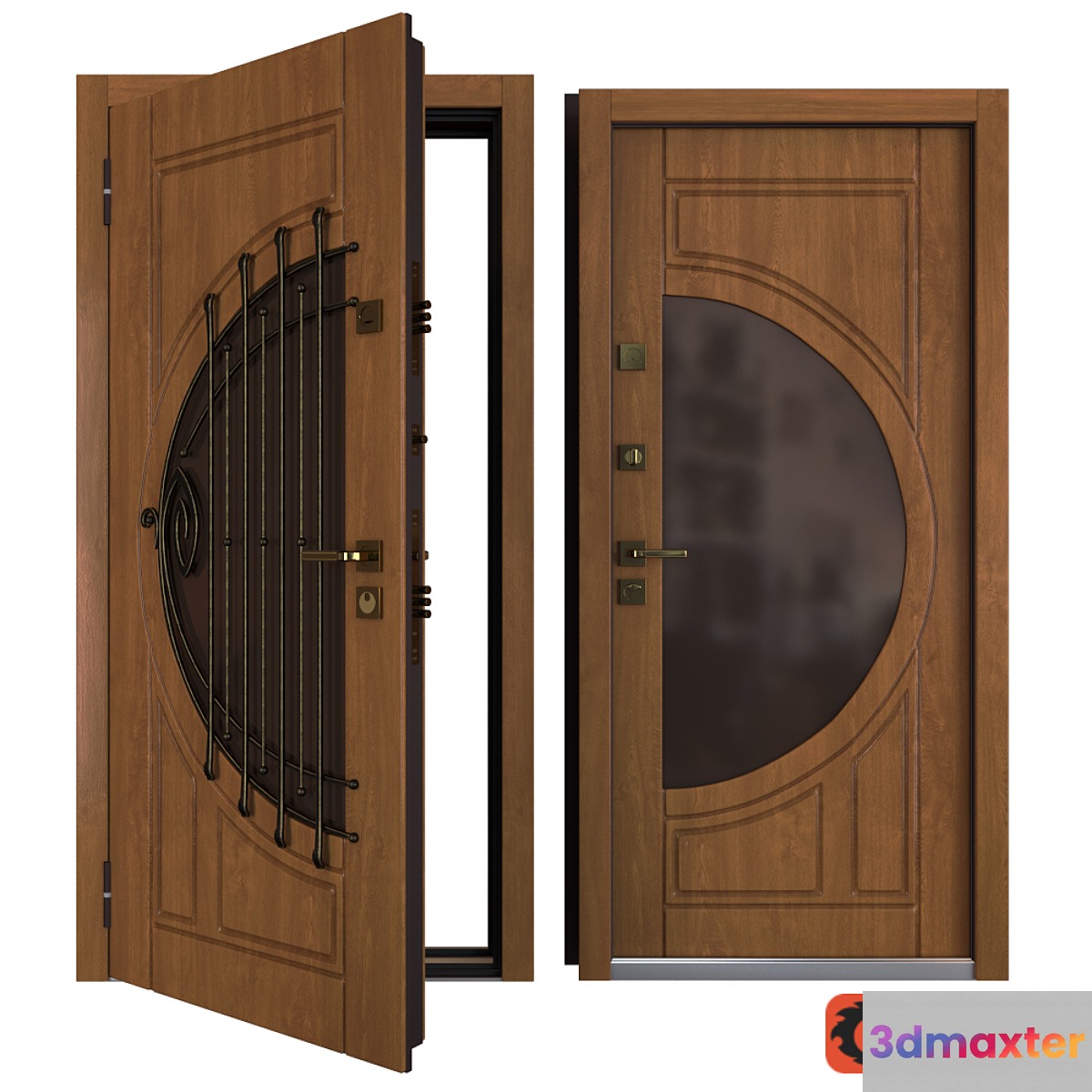 The entrance metal door Harp (Your Frame) 3D Max