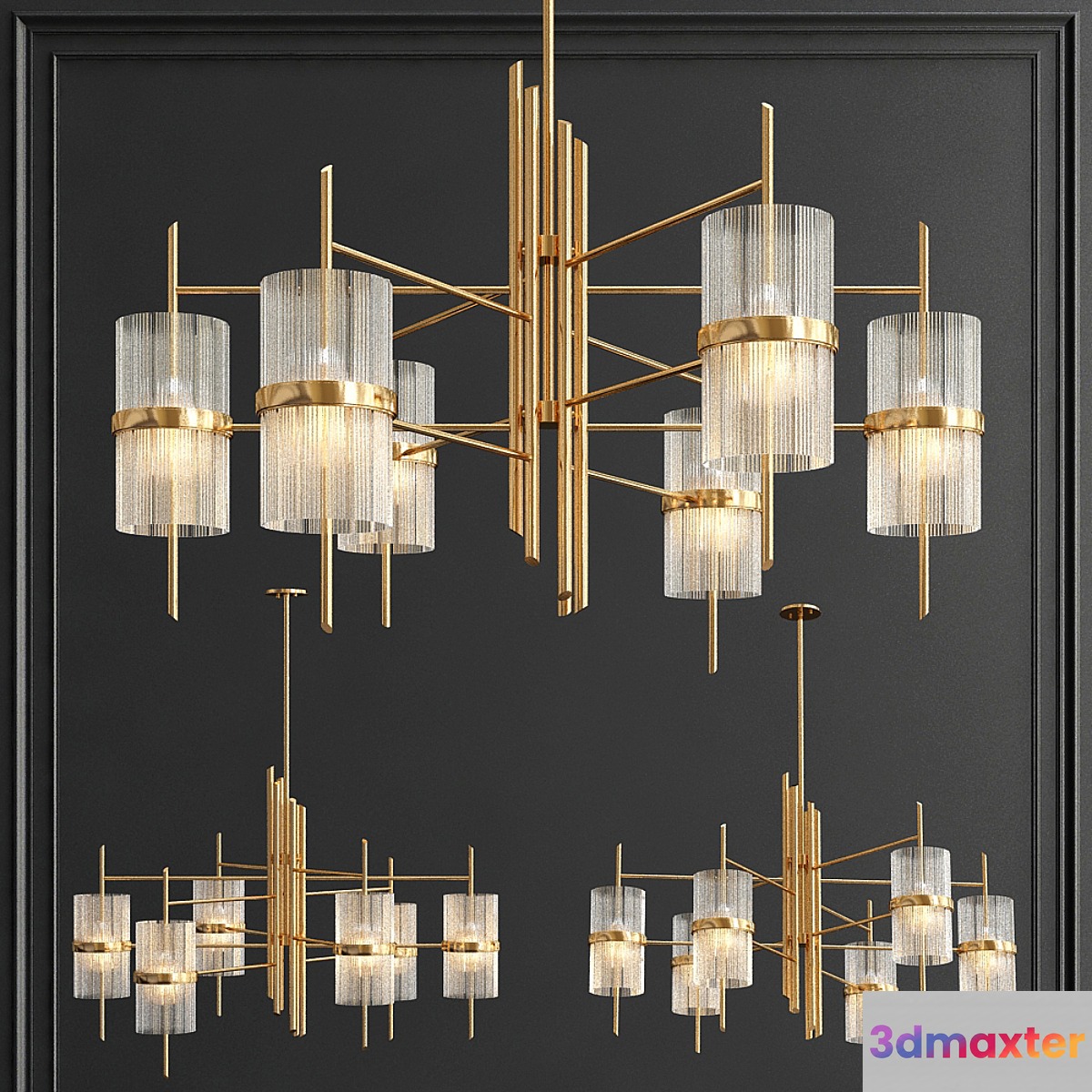 Symphony Linear Chandelier 3D Max