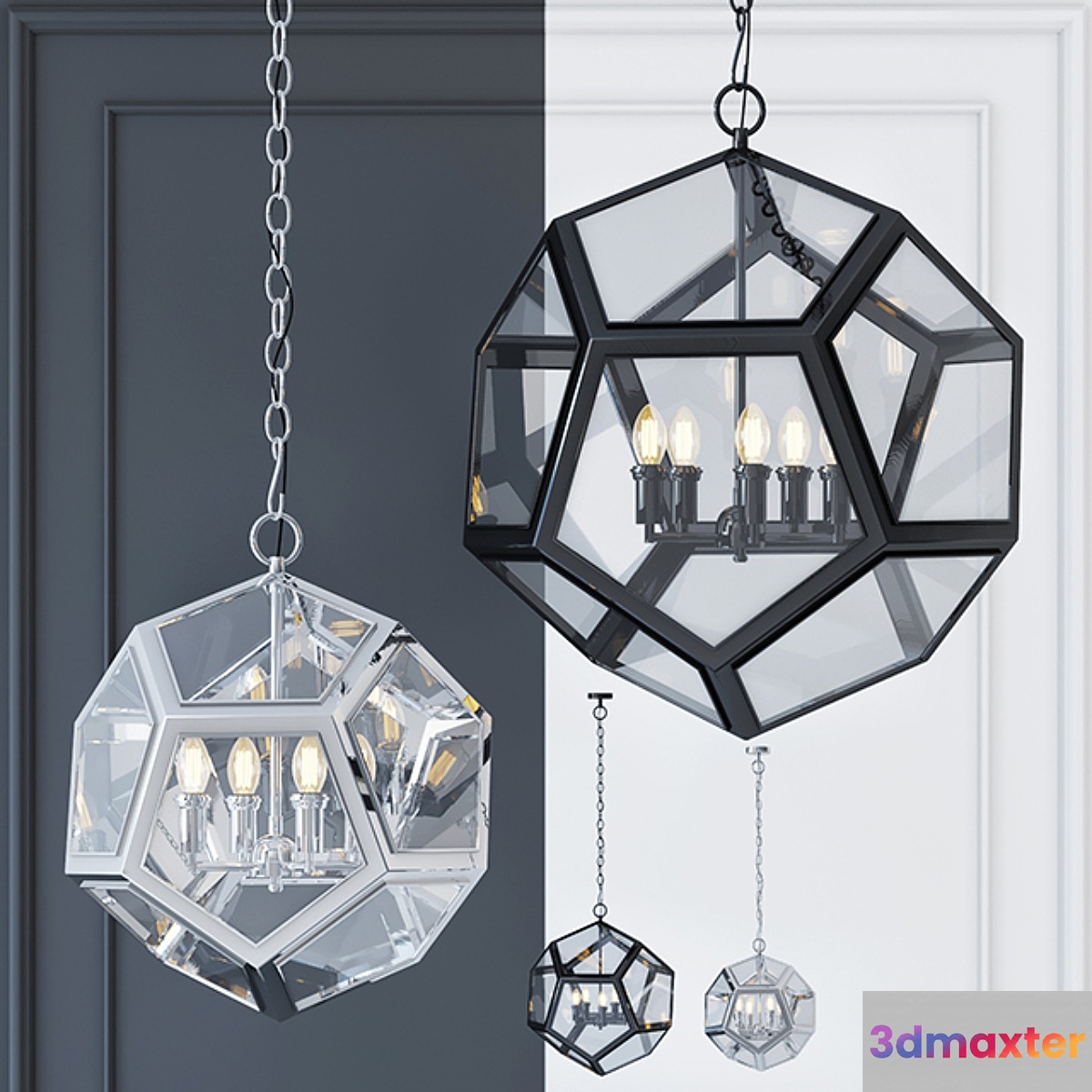 Chandelier Eichholtz Yorkshire M black 3D Max