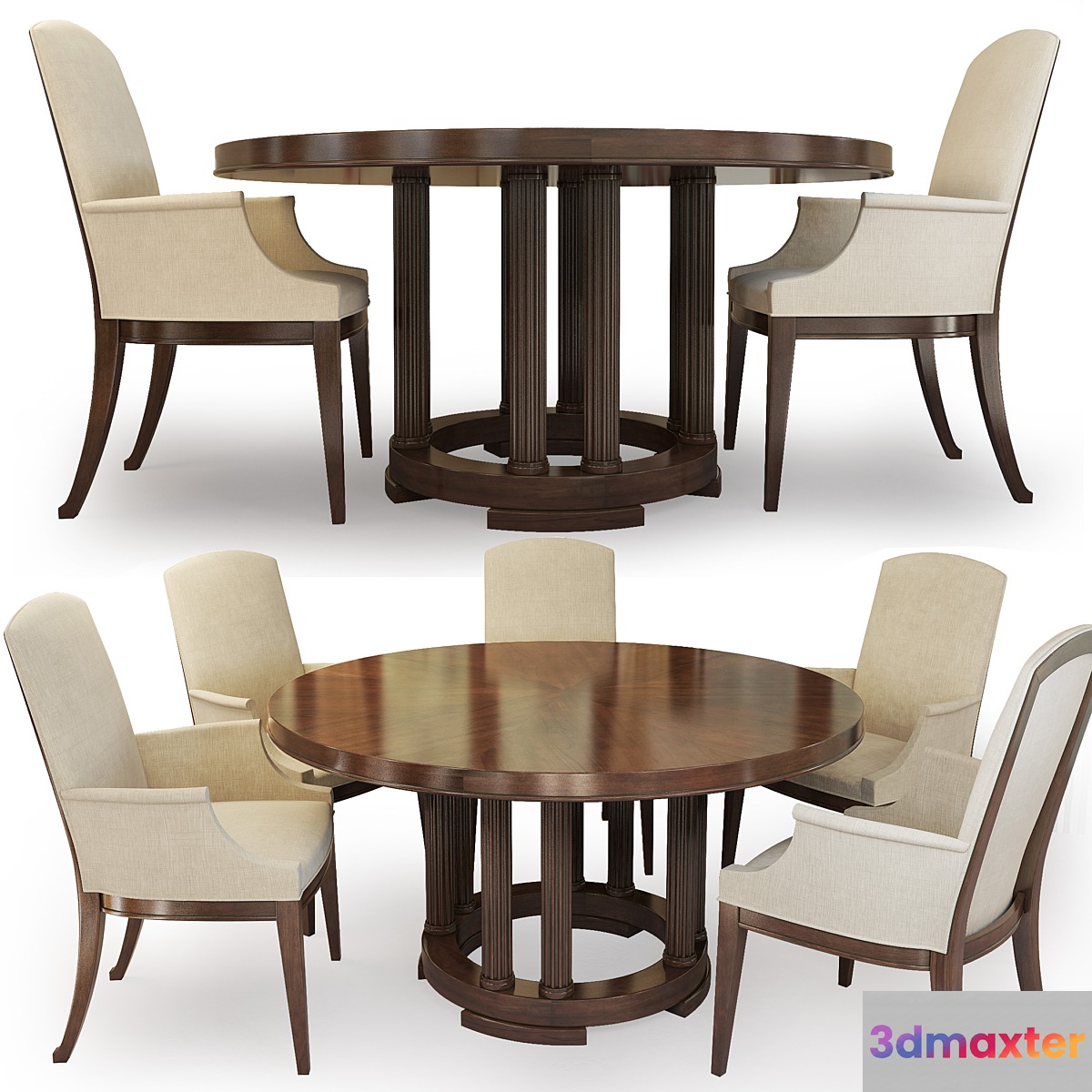 Chair and round table Bridgeton. Century. Round Dining Table.
