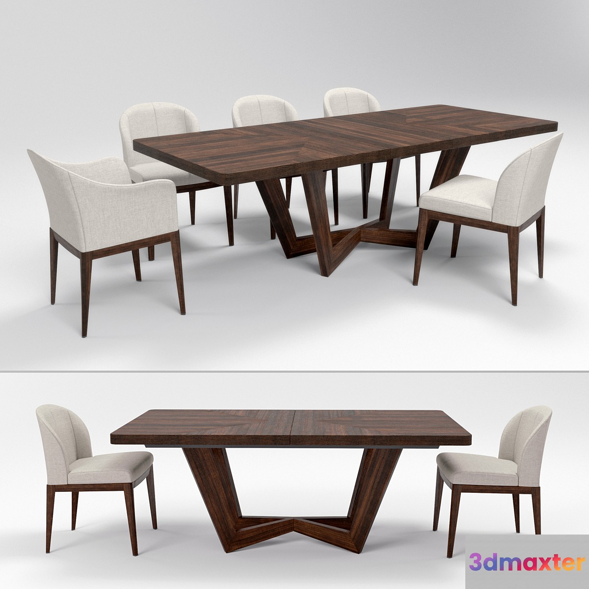 Table and chairs (Accademia Giorgetti) 3D Max