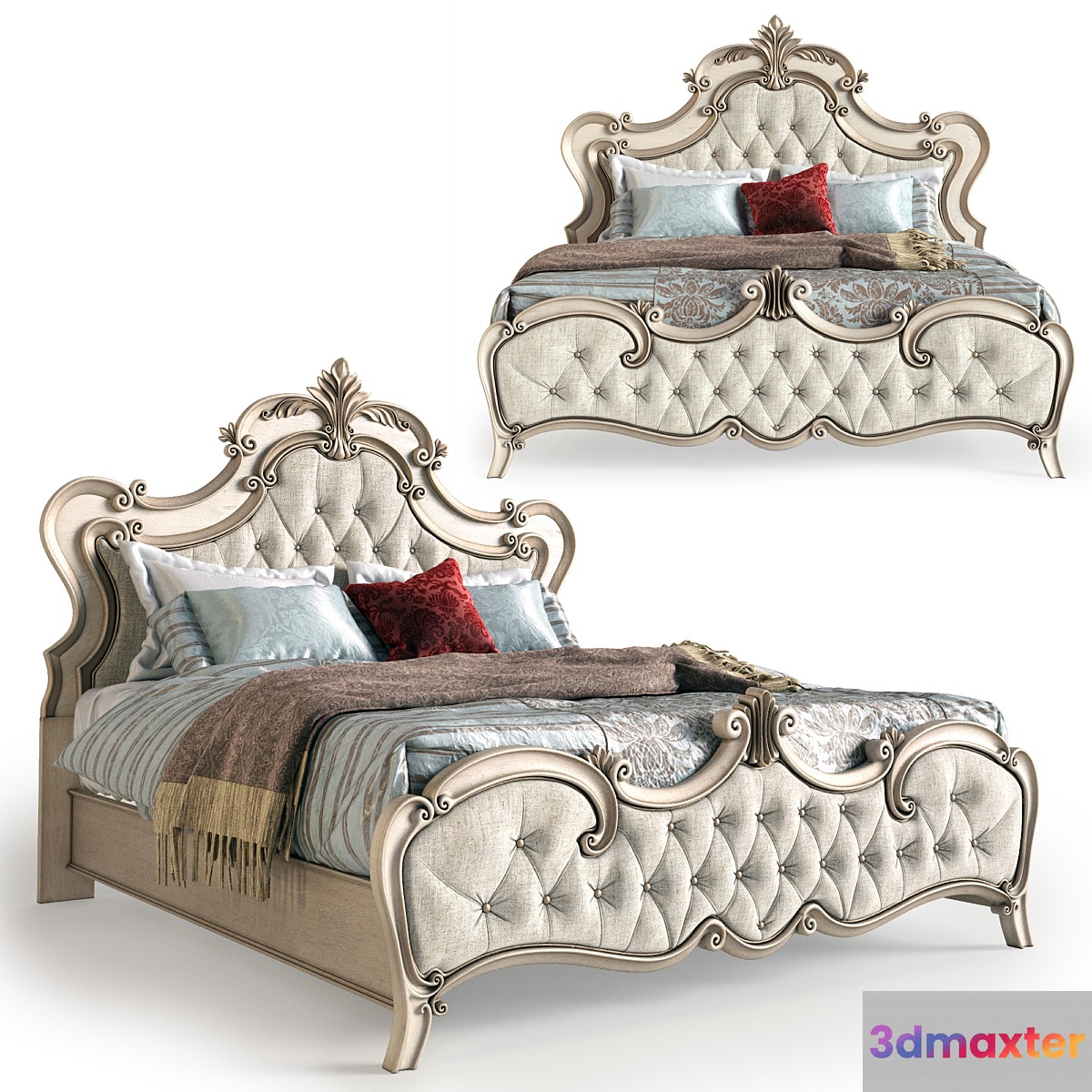 Rhinecliff Upholstered Panel Bed 3D Max
