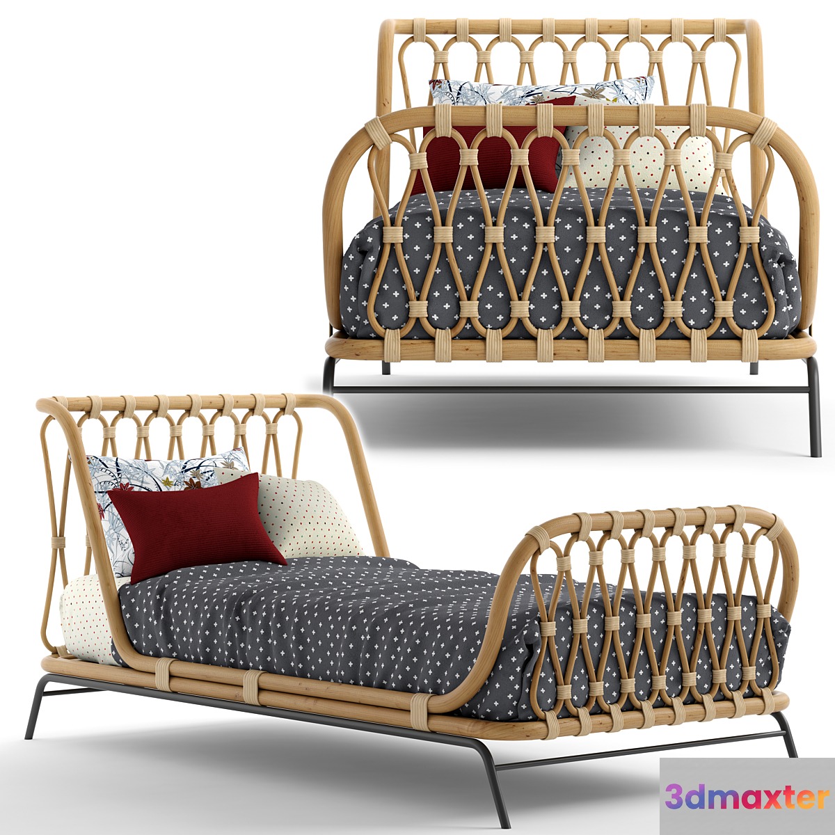 Great & Barrel_Rattan kids bed 3D Max