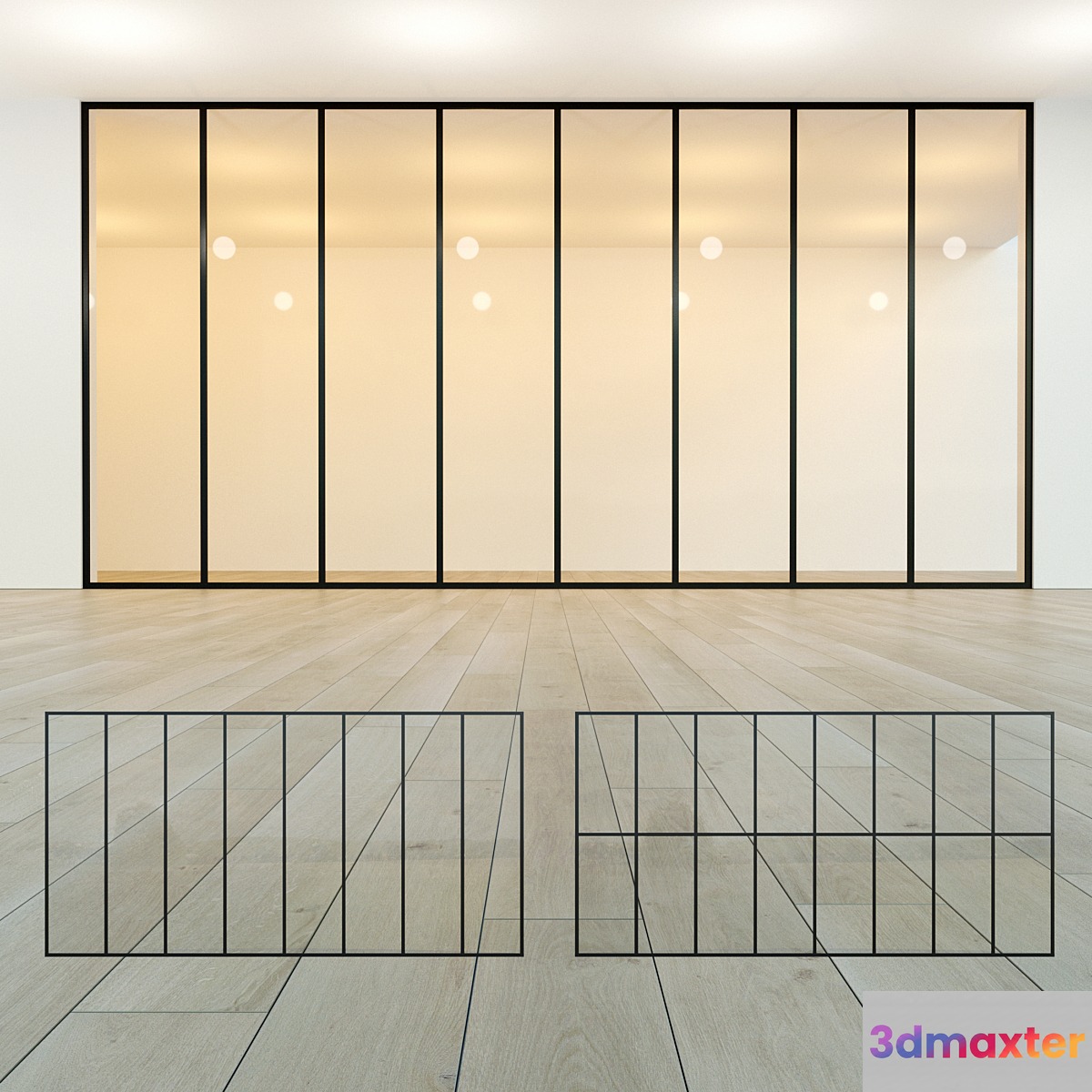 Glass partition 18 3D Max